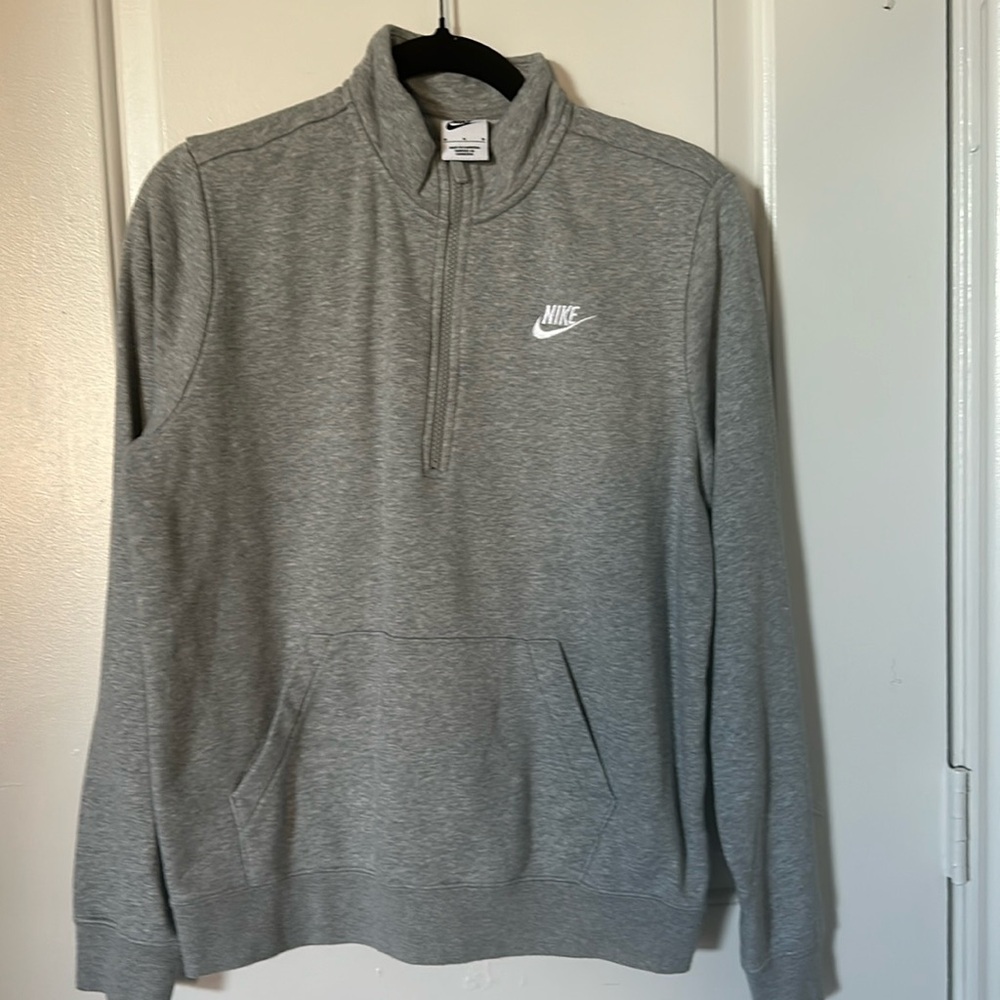 Women Nike half zip grey sweater size M